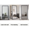 Miroir sur pied mural design moderne 180x80cm gris Heima Réductions