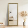 Miroir vertical 180x80cm mural au sol effet bois design Kommi Remises