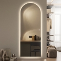 Miroir mural moderne rétroéclairé 170x65cm lumière LED Stjarna Remises