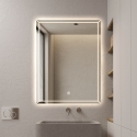 Miroir de salle de bain rétroéclairé 60x80cm fonction antibuée Vindur L Réductions