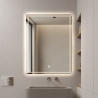 Miroir de salle de bain rétroéclairé 60x80cm fonction antibuée Vindur L Réductions
