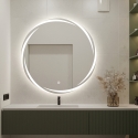 Miroir rond 70cm de salle de bain rétroéclairé avec antibuée Veski XL Remises