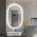 Miroir salle de bain ovale LED rétroéclairées anti-brouillard Refur L Promotion