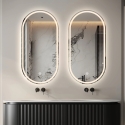 Miroir de salle de bain ovale design rétroéclairé avec antibuée Refur XL Remises