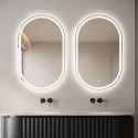 Miroir salle de bain ovale LED rétroéclairées anti-brouillard Refur L Réductions