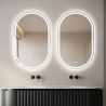 Miroir salle de bain ovale LED rétroéclairées anti-brouillard Refur L Réductions