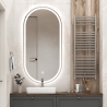 Miroir de salle de bain ovale design rétroéclairé avec antibuée Refur XL Offre