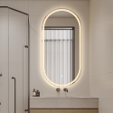 Miroir de salle de bain ovale design rétroéclairé avec antibuée Refur XL Réductions