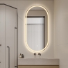 Miroir de salle de bain ovale design rétroéclairé avec antibuée Refur XL Réductions