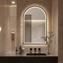 Miroir de salle de bain rétroéclairé avec cadre noir antibuée Flaska Offre