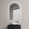 Miroir de salle de bain rétroéclairé avec cadre noir antibuée Flaska Remises
