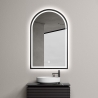Miroir de salle de bain rétroéclairé avec cadre noir antibuée Flaska Remises