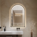 Miroir de salle de bain rétroéclairé avec cadre noir antibuée Flaska Réductions