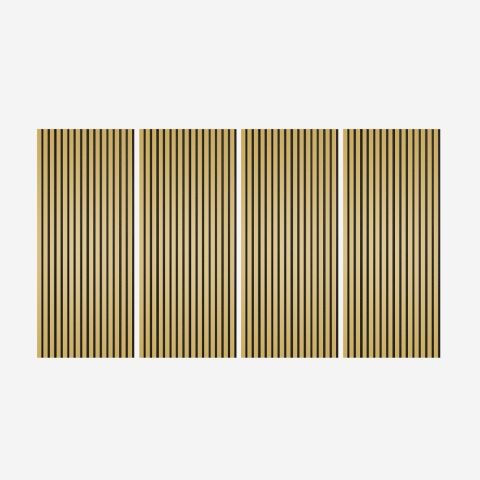  4 x Panneaux insonorisants décoratifs en bois doré 120x60cm Tabb-GO Promotion