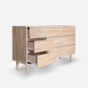 Commode en bois salon chambre 9 tiroirs 120x40x72cm Vudan Réductions