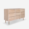 Commode en bois salon chambre 9 tiroirs 120x40x72cm Vudan Vente