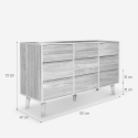 Commode en bois salon chambre 9 tiroirs 120x40x72cm Vudan Choix
