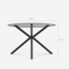 Table ronde moderne en verre 120cm avec pieds croisés noir Lotos Remises