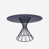 Table ronde design moderne en verre noir 120cm pour salon Naji Vente