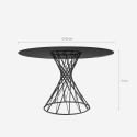 Table ronde design moderne en verre noir 120cm pour salon Naji Remises