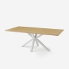Table à manger en bois 200x100cm avec pieds croisés blanc Moyo Vente