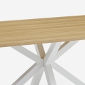 Table à manger en bois 200x100cm avec pieds croisés blanc Moyo Offre