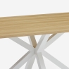 Table à manger en bois 200x100cm avec pieds croisés blanc Moyo Offre