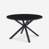 Table ronde noire 120cm avec pieds croisés pour cuisine séjour Samu Vente