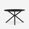 Table ronde noire 120cm avec pieds croisés pour cuisine séjour Samu Promotion