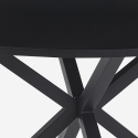 Table ronde noire 120cm avec pieds croisés pour cuisine séjour Samu Offre