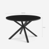 Table ronde noire 120cm avec pieds croisés pour cuisine séjour Samu Remises