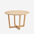 Table ronde cuisine design moderne en bois 120cm Zira Promotion