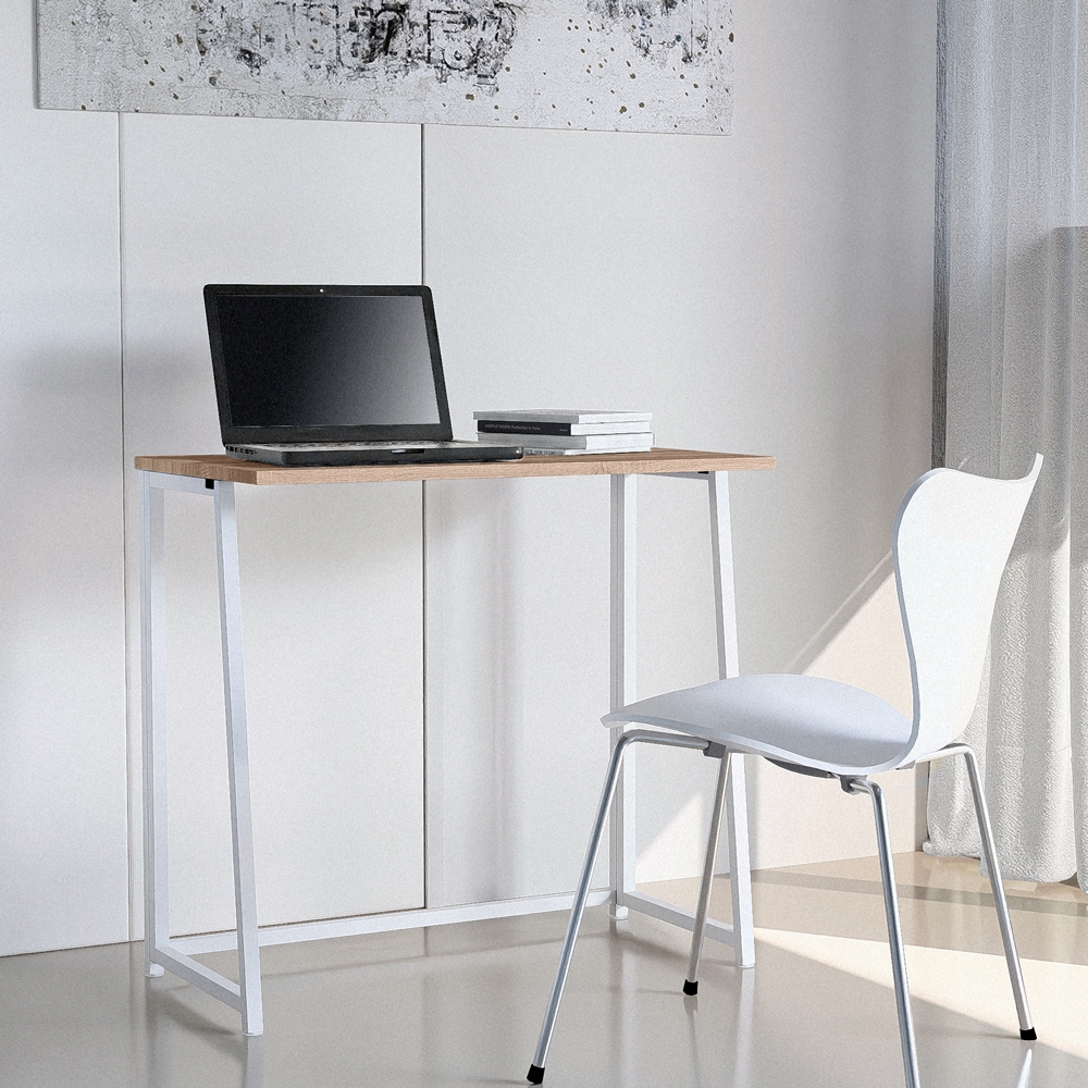 Bureau pliant blanc et bois gain de place 80x45x75 Wolly W Promotion Bureau pliant blanc et bois gain de place 80x45x75 Wolly W Promotion