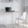 Bureau pliant blanc et bois gain de place 80x45x75 Wolly W Promotion