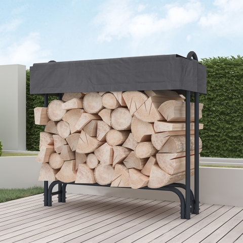 Abri de bûches de jardin avec bâche protectrice Sestriere Promotion