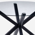 Table ronde moderne en verre 120cm avec pieds croisés noir Lotos Offre