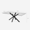 Table design moderne pieds croisés noir en verre 200x100cm Laka Remises