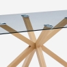 Table de design en verre et bois 200x100cm avec pieds croisés Horo Offre
