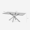 Table de design en verre et bois 200x100cm avec pieds croisés Horo Remises