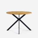 Table ronde 100cm bois pieds croisés cuisine salle à manger Mako Vente