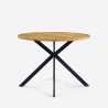 Table ronde 100cm bois pieds croisés cuisine salle à manger Mako Vente