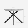 Table ronde 100cm bois pieds croisés cuisine salle à manger Mako Remises
