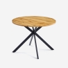 Table ronde 100cm bois pieds croisés cuisine salle à manger Mako Promotion