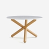 Table à manger ronde blanche 120cm avec pieds croisés Rimu Vente