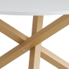 Table à manger ronde blanche 120cm avec pieds croisés Rimu Offre