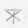 Table à manger ronde blanche 120cm avec pieds croisés Rimu Remises