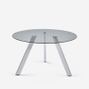 Table design moderne en verre ronde 130cm avec pieds en métal Orun Vente