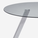 Table design moderne en verre ronde 130cm avec pieds en métal Orun Offre