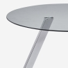 Table design moderne en verre ronde 130cm avec pieds en métal Orun Offre