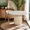 Table de salon ronde 120cm moderne en bois effet pierre Kara Vente